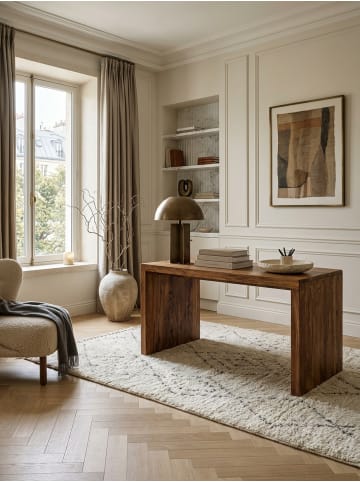 KADIMA DESIGN Schreibtisch BOHA Massiv-Holz Computertisch 140 cm breit in Massivholz