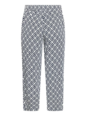 Betty Barclay Marlene-Hose mit elastischem Bund in Dunkelblau/Weiß