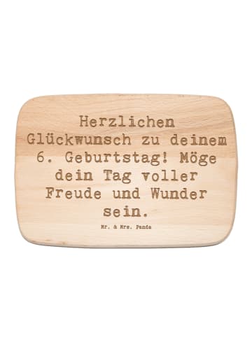 Mr. & Mrs. Panda Schneidebrett Spruch 6. Geburtstag mit Spruch in Transparent