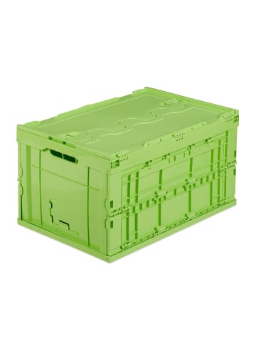 relaxdays 4x Klappbox in Grün - (B)58,5 x (H)32,5 x (T)39,5 cm
