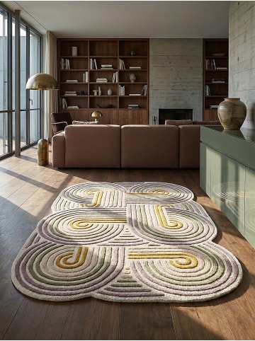 KADIMA DESIGN Wollteppich Kurzflor SOAR Geometrisch Abstrakt Handgetuftet Naturfaser in Natur
