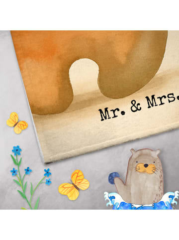 Mr. & Mrs. Panda Handtuch Bär Prüfung Design mit Spruch in Weiß