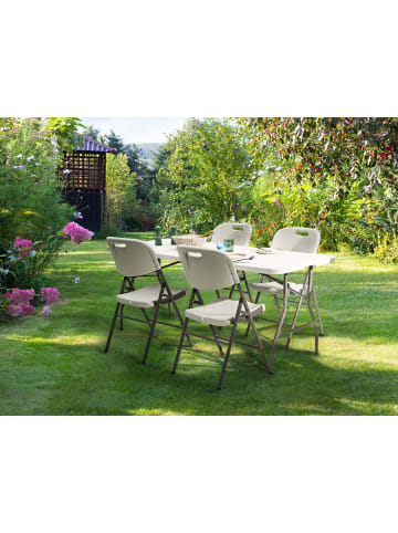 Beliani 5-tlg Gartentisch Set CUGNOLI in Weiß/Silber