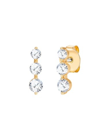 Lulu & Jane Ohrstecker aus Messing mit Zirkonia in gelbgold