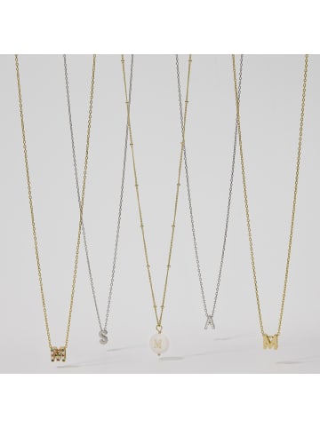 Luxenter Halskette aus 925er Sterlingsilber mit  Zirkonia-Steinen 18K Gelbgold-Finish