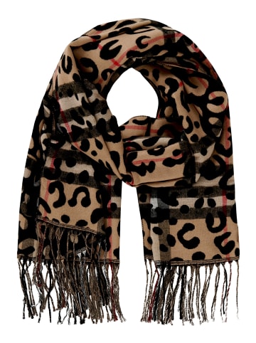 Betty Barclay Winterschal mit Fransen in Camel/Black