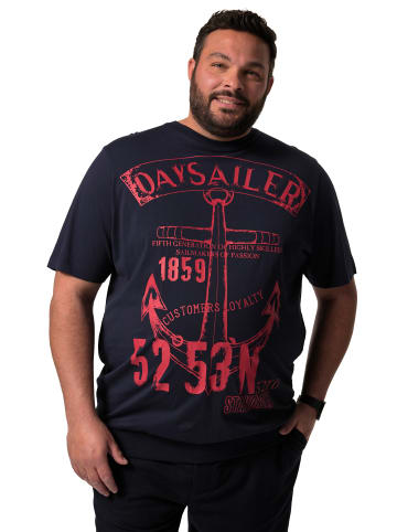 Men Plus Kurzarm T-Shirt in navy blau