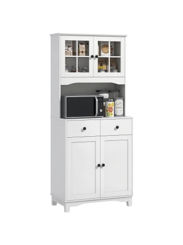 HOMCOM Küchenschrank-74,5L x 40B x 172H cm-Weiß