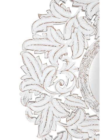 Giner y Colomer Handgeschnitzter runder Spiegel 120 cm Durchmesser in White