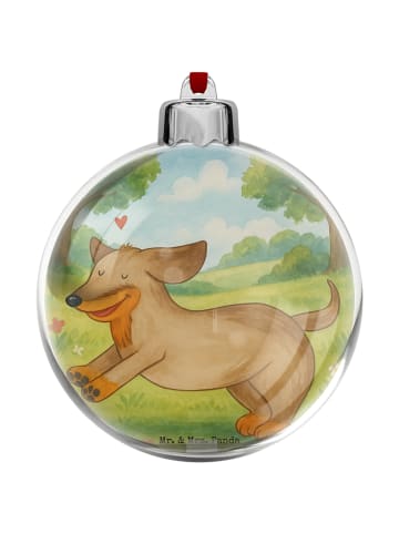 Mr. & Mrs. Panda christbaumkugel Hund Dackel Design ohne Spruch in Weiß