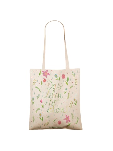 Mr. & Mrs. Panda Shopper Blumen Leben mit Spruch in Bunt