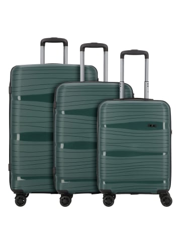D&N Travel Line 4300 4 Rollen Kofferset 3-teilig in dark green