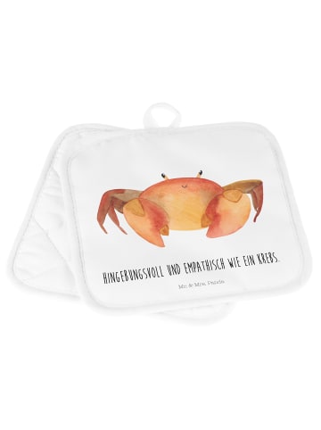Mr. & Mrs. Panda Topflappen Sternzeichen Krebs mit Spruch in Weiß
