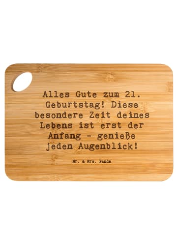 Mr. & Mrs. Panda Holzbrett Spruch 21. Geburtstag Freude mit Spruch in Braun