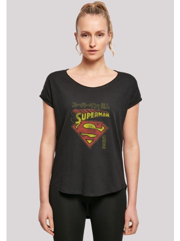 F4NT4STIC Long Cut T-Shirt Long Cut T-Shirt DC Comics Superman Shield in schwarz