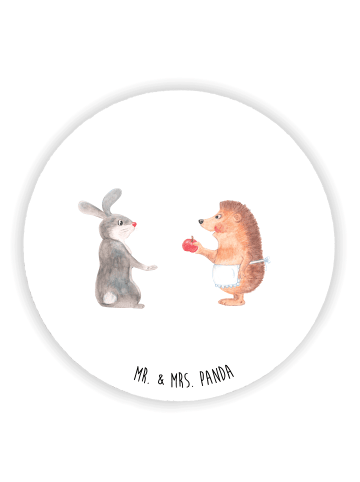 Mr. & Mrs. Panda Rund Magnet Hase Igel ohne Spruch in Weiß
