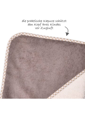Wörner Kapuzenbadetuch 80 x 80 cm - Uni Natur H in beige,braun