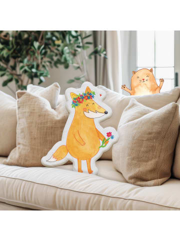 Mr. & Mrs. Panda Dekokissen Fuchs Blumen ohne Spruch in Weiß