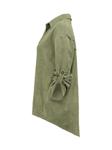 Hailys Legere Cord Blusen Hemd mit Knopfleiste Aufgerollte Ärmel in Braun