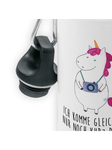 Mr. & Mrs. Panda Kindertrinkflasche Einhorn Fotograf mit Spruch in Weiß