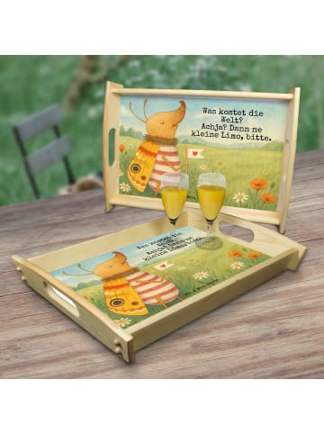 Mr. & Mrs. Panda Tablett Nachtfalter Fähnchen Design mit Spruch in Weiß