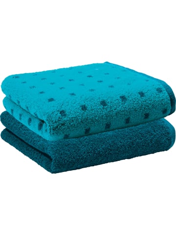Erwin Müller Frottier, Jacquard Duschtuch 2er-Pack Sigmaringen in türkis