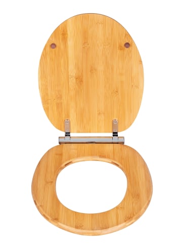 Wenko WC-Sitz BAMBUSA, Easy Close, Fix-Clip in Braun, (B) 34,5 x (L) 40,5 cm