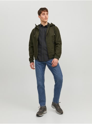 Jack & Jones Softshell Jacke mit Kapuze Trekking Outdoor Blouson JJEBASIC in Grün-3