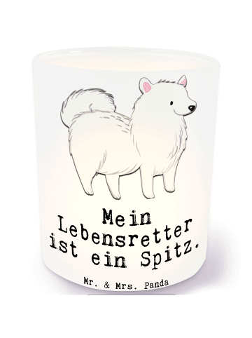 Mr. & Mrs. Panda Glas Teelichthalter Spitz Lebensretter mit Spruch in Transparent