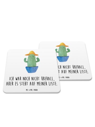 Mr. & Mrs. Panda Tischuntersetzer Kaktus Hut mit Spruch in Weiß