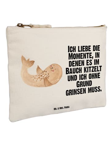 Mr. & Mrs. Panda Kulturbeutel Robbe Liegen mit Spruch in Weiß