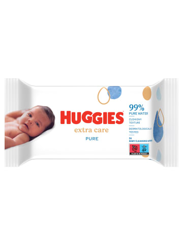 HUGGIES Pure Extra Care Baby Feuchttücher Tücher Parfümfrei 12 x 56 Stk