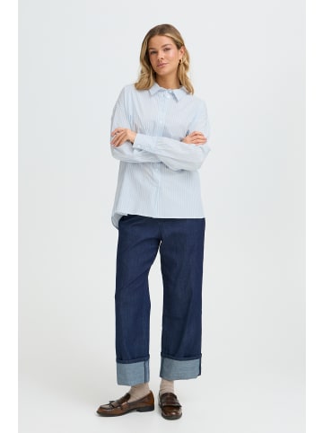 Fransa Langarm FRZASHIRT Loose fit in CASHMERE BLUE WHITE STRIPE