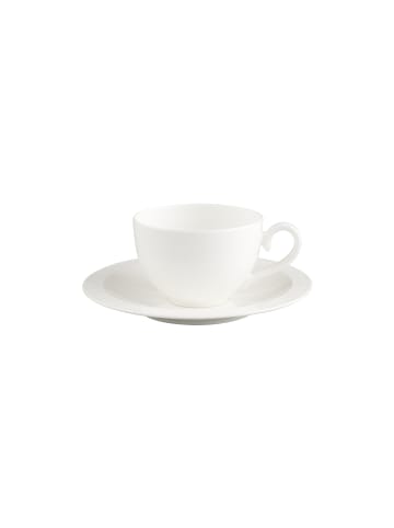 Villeroy & Boch Kaffeetasse mit Untertasse White Pearl 120 ml weiß in weiß