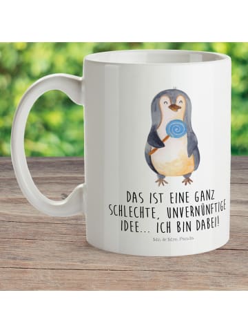 Mr. & Mrs. Panda Haferl Pinguin Lolli mit Spruch in Weiß