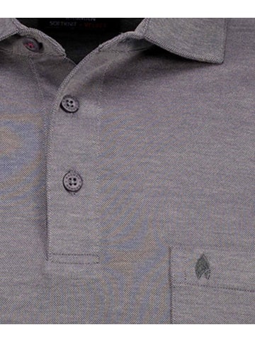 Ragman Softknit-Polo Kent-Kragen, Velvet-Touch in Grau