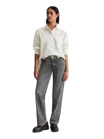 Marc O'Polo DENIM Bluse im Polo-Stil relaxed in Silky White