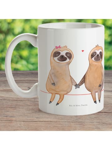 Mr. & Mrs. Panda Trinkbecher Faultier Pärchen ohne Spruch in Weiß