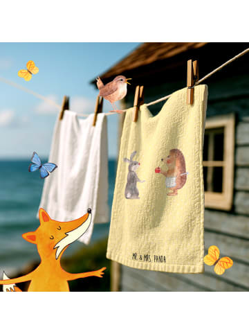 Mr. & Mrs. Panda Gästetuch Hase Igel ohne Spruch in Gelb Pastell