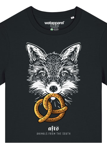 wat? Apparel T-Shirt [#afts] Fuchs in Schwarz