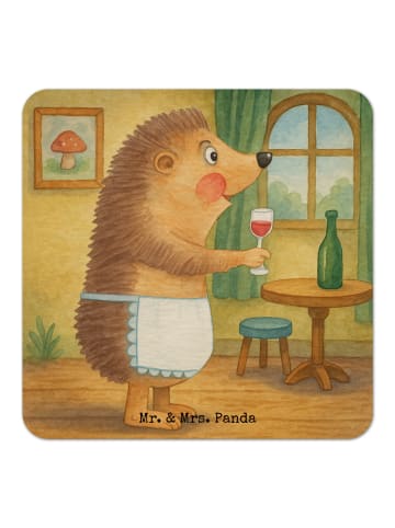 Mr. & Mrs. Panda Tassenuntersetzer Igel Wein Design ohne Spruch in Weiß