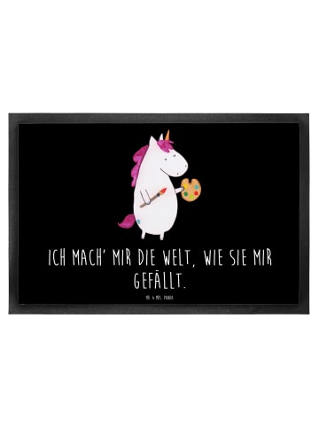 Mr. & Mrs. Panda Filzmatte Einhorn Künstler mit Spruch in Schwarz