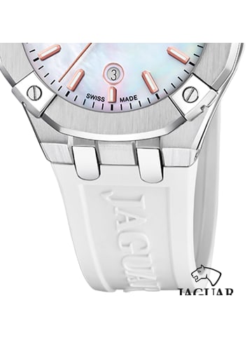 Jaguar Analog-Armbanduhr Jaguar Diplomatic weiß mittel (ca. 35,5mm)