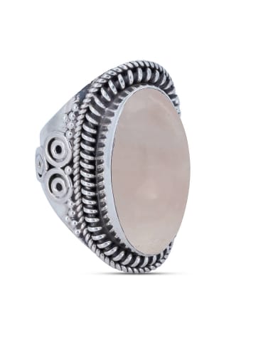 mantraroma 925er Silber - Ringe mit Rosenquarz