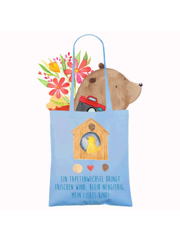 Mr. & Mrs. Panda Tote Bag Umzug neue Stadt mit Spruch in Sky Blue