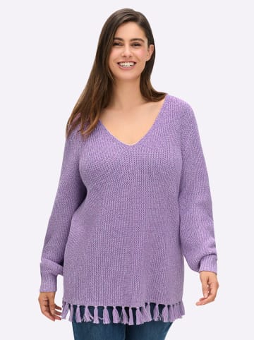 sheego Pullover in lavendel-meliert