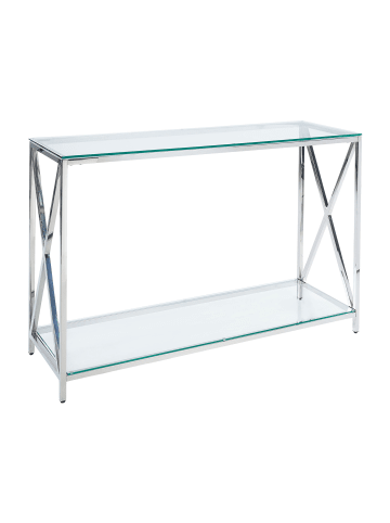 Beliani Konsolentisch AUDET in Silber/Transparent - (W) 120 x (H) 76 x (L) 40 cm