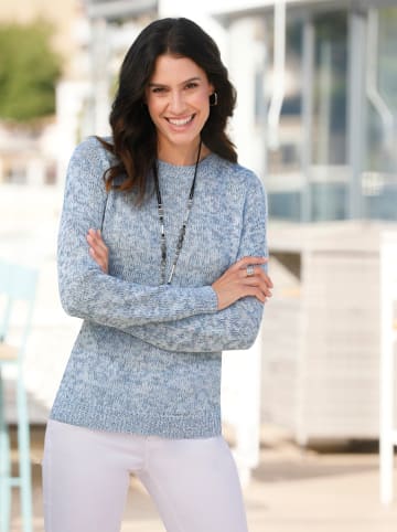 WITT WEIDEN Pullover in ecru-jeansblau-meliert