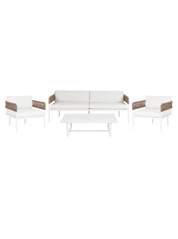 Beliani 4-tlg Lounge Set SERLA in Weiß/Beige