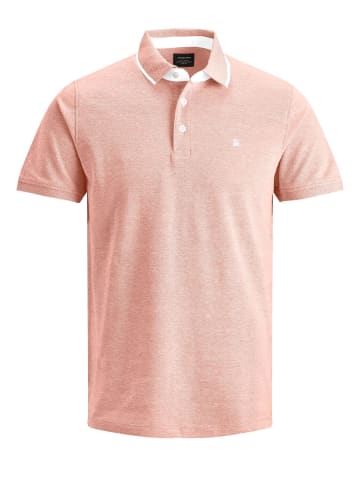 Jack & Jones Polo Shirt JJEPAULOS Sommer Hemd Kragen Pique Cotton in Coral